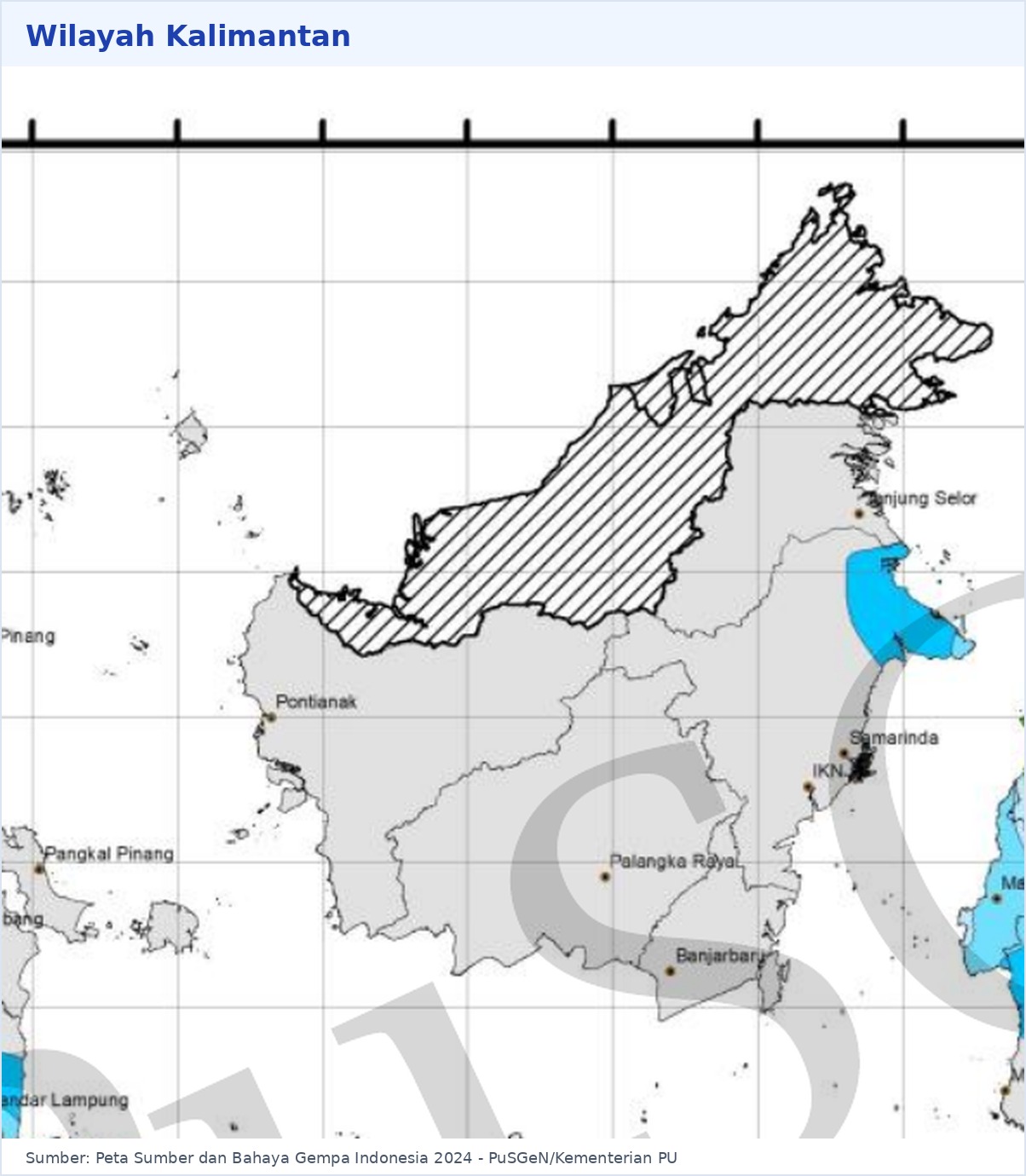 Peta bahaya gempa Kalimantan